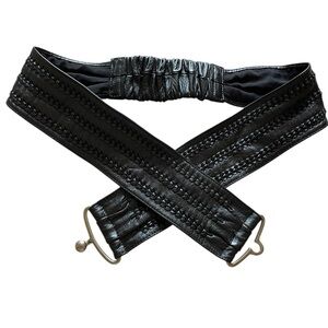 J. Jill Black Braided Stretch Waist Belt